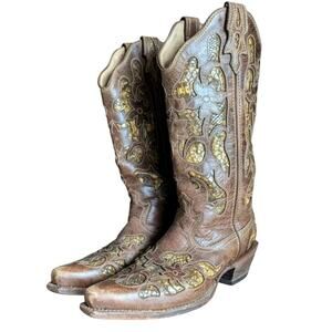 Twisted X Steppin Out Brown Python Inset Cowboy Boots Women 7 Western YXP00032